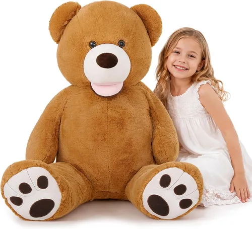 Miniatura 7 de MorisMos Oso de Peluche Gigante, Oso de 39 Pulgadas, Animales de Peluche Grandes con Huellas Grandes, Osos de Peluche de Regalo para Niños