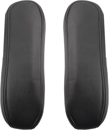 Miniatura 9 de AUTOKAY Funda de asiento perforada para Ford F250 F350 Super Duty Lariat XLT 2004 2005, funda de asiento de cuero negro para conductor y pasajero