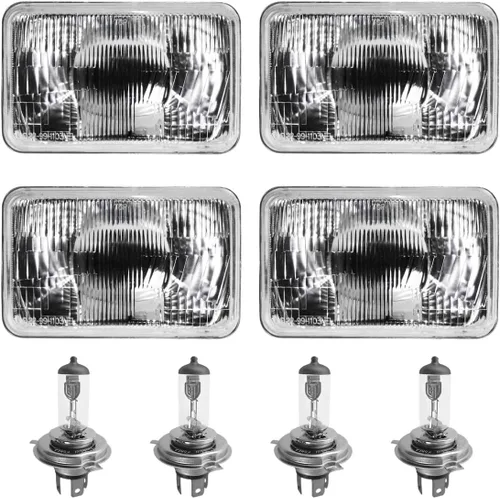Miniatura 2 de Parts N Go - Faros delanteros de conversión rectangulares 4 x 6 de halogéno H4, juego de bombillas - H4656, H4651