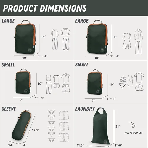 Miniatura 3 de TRIPPED Travel Gear Compression Packing Cubes for Travel - Luggage and Backpack Organizer Packaging Cubes for Clothes
