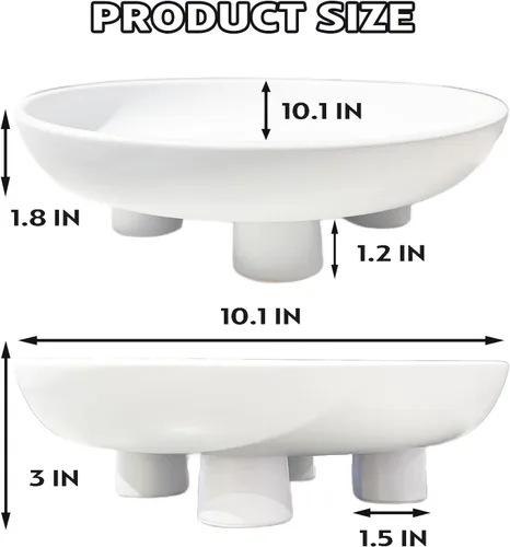 Miniatura 5 de Frutero de cerámica cuencos de cerámica para encimera de cocina, cuencos decorativos grandes de 10 pulgadas para decoración moderna del hogar
