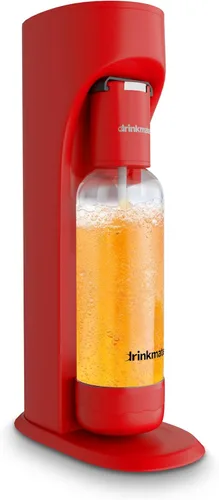 DrinkMate OmniFizz - Fabricante de agua con gas y refrescos, carbonata cualquier bebida, cilindro de CO2 no incluido (Rojo Real)