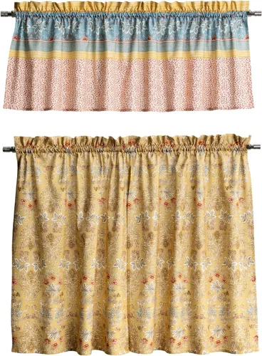 Miniatura 79 de Maison d' Hermine Juego de cortinas de cocina para ventanas, juego de cortinas de cocina 100% algodón, cenefas para el hogar [2 niveles