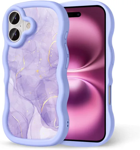 Miniatura 298 de Compatible con iPhone SE/8/7 Funda para Mujeres y Niñas, Marco Ondulado Rizado con Patrón Lindo, Estética Delgada Suave Silicona TPU Parachoques