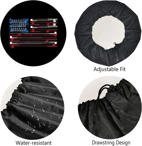 Miniatura 4 de Cubierta de neumático de repuesto para remolque, cañas de pescar, bandera estadounidense, cubiertas de neumáticos remolcables, resistentes a