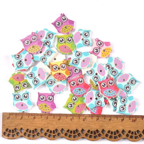 Miniatura 2 de AKOAK 50 botones de madera de 2 agujeros, botones de gato, para álbumes de recortes a mano, costura, decoración de disfraces, manualidades