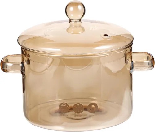 Miniatura 11 de Vaguelly Olla de sopa de vidrio de borosilicato con tapa, 1.5L/50 onzas, olla de cocina transparente para fideos ramen y sopa, resistente al calor