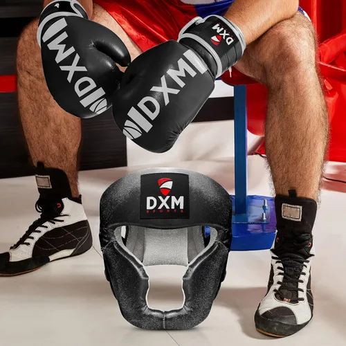 Miniatura 5 de DXM SPORTS Casco de boxeo para entrenamiento de MMA, Sparring Kickboxing, protector de cabeza de seguridad ajustable para Muay Thai, Karate