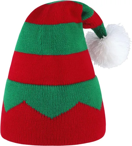 Miniatura 10 de American Trends Gorro de Papá Noel, gorro de Navidad cálido para invierno, gorro holgado de punto trenzado para adultos, mujeres y hombres, fiesta
