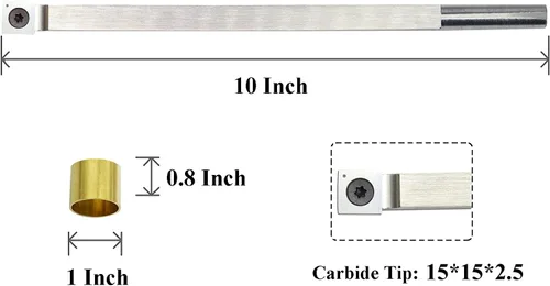 Miniatura 2 de Herramienta de torneado de madera con punta de carburo S15, herramienta de torno de madera de carburo más áspera hecha de acero inoxidable