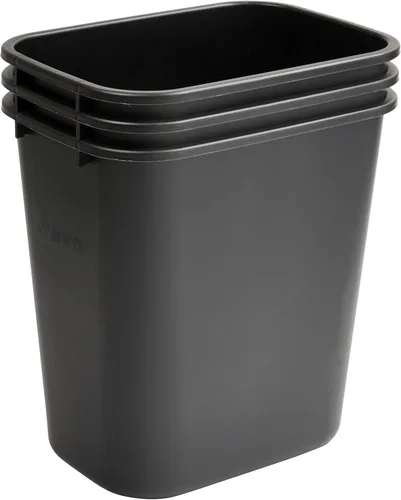Miniatura 2 de Winco Cesta de basura para el hogar y la oficina, 7 galones, color negro