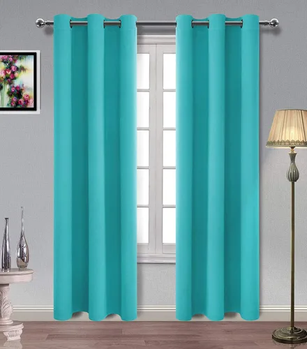 MDS - Paneles de cortinas opacas para ventana, armarios de puertas de dormitorio, ojales sólidos en la parte superior, con aislamiento térmico, para