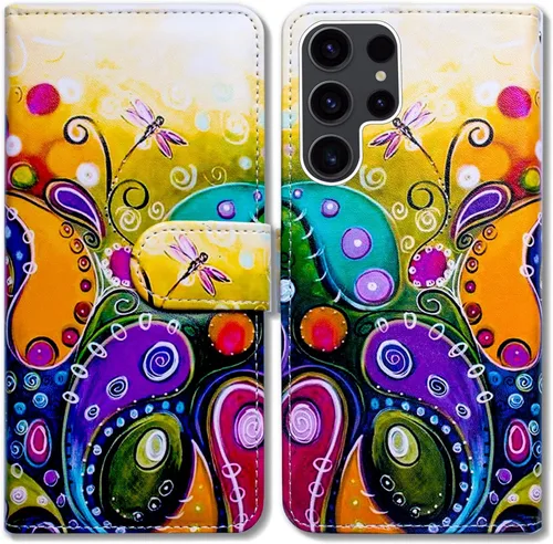 Miniatura 17 de Bcov Funda para Galaxy S23 Ultra, funda de piel con tapa para Samsung Galaxy S23 Ultra con ranura para tarjeta y soporte para Samsung Galaxy S23