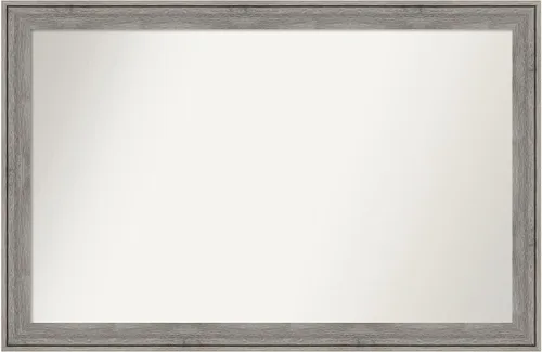 Miniatura 522 de Amanti Art Espejo de pared personalizado no biselado (24.5 x 24.5 pulgadas), marco gris marrón alta, varios tamaños personalizados, espejo de baño