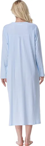 Miniatura 2 de Keyocean Camisones para mujer con bolsillos, 100% algodón, suave, ligero, manga larga, camisón para mujer