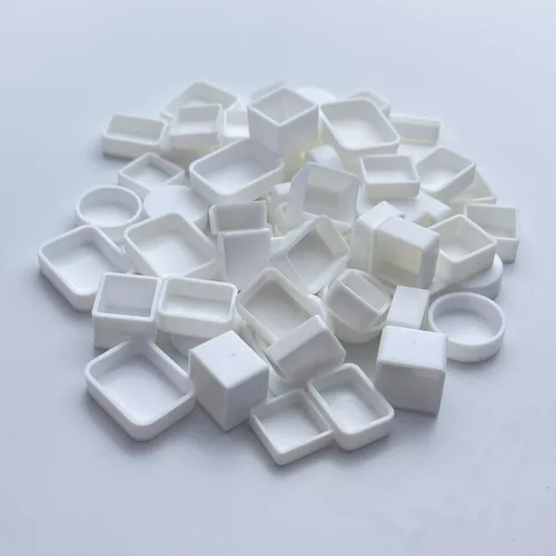 Miniatura 8 de FCLUB 100 medias sartenes vacías para acuarela, de plástico blanco de 0.06 onzas líquidas, esquinas redondeadas para paleta de pintura
