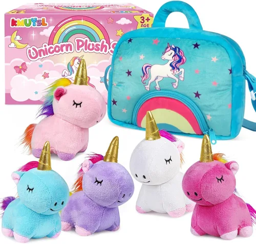 Miniatura 12 de KMUYSL Juguetes para edades 0 1 2 3 4 5 6 7 8+ años - Muñeca de peluche mamá con 4 bebés en su barriga, juego de juguetes de peluche suave, regalos