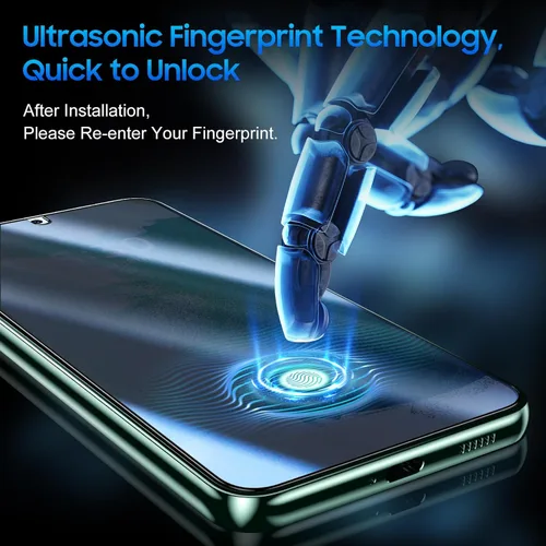 Miniatura 3 de UniqueMe Protector de pantalla de privacidad para Samsung Galaxy S22 Plus de 6.6 pulgadas, compatible con huellas dactilares ultrasónicas