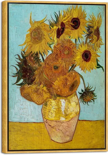 Miniatura 15 de Wieco Art Arte de pared enmarcado de girasol por Vincent Van Gogh Pinturas Reproducción abstractas impresiones en lienzo para decoración del hogar