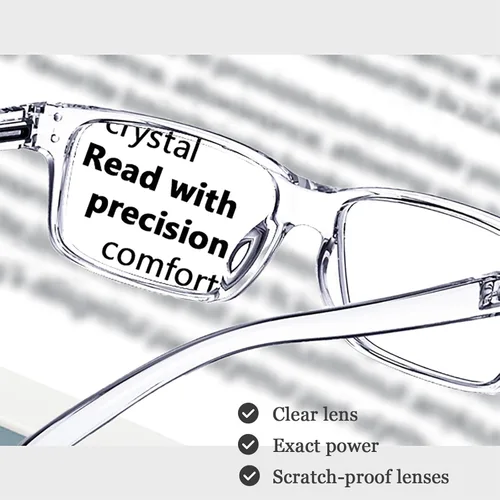 Miniatura 2 de LUR Lentes de lectura (6 unidades, bisagra de resorte, cómodos lectores de plástico (transparente)