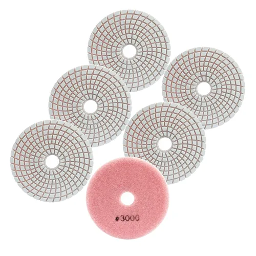 Miniatura 10 de FOCSTOL Almohadillas de pulido húmedo de diamante – Kit de pulido de grano 50 de 4 pulgadas (3.937 in) para granito mármol piedra artificial cuarzo