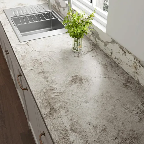 Miniatura 3 de Livelynine Papel tapiz de hormigón crema para despegar y pegar baño apto para inquilinos, papel tapiz autoadhesivo, texturizado 3D, color gris
