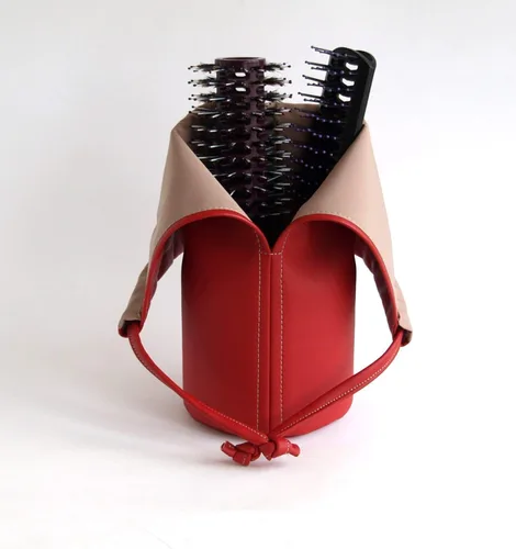 Miniatura 4 de Soporte grande para brochas de maquillaje, bolsa de maquillaje roja, organizador de brochas de maquillaje hecho a mano, bolsa de cosméticos, bolsa