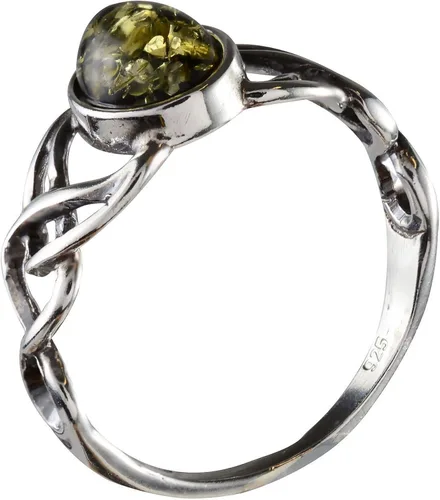 Miniatura 2 de HolidayGiftShops - Anillo de plata de ley y ámbar verde báltico