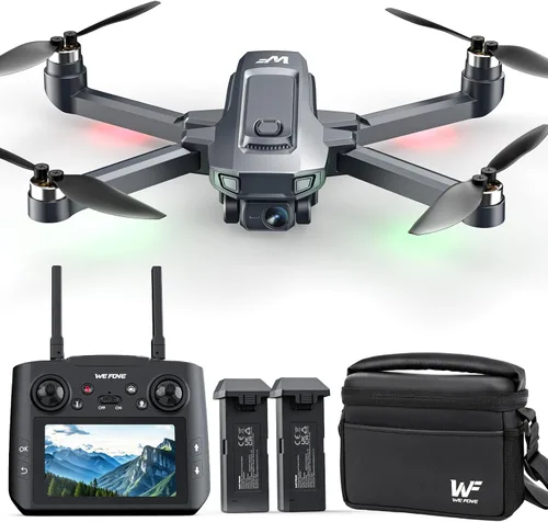 Miniatura 10 de WeFone WF20 Drone con cámara FPV 1080P para principiantes, cuadricóptero RC plegable con motor sin escobillas, modo sin cabeza, velocidad ajustable