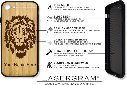 Miniatura 6 de LaserGram Funda compatible con iPhone 7 y iPhone 8, Saint Jude, grabado personalizado incluido (bambú)