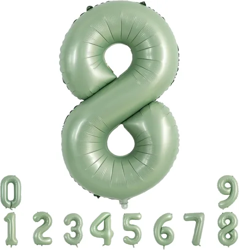 Miniatura 78 de TONIFUL 40 Inch Pastel Blue Number 8 Foil Balloons Large Mylar Foil Digital 8 Balloons for 8th Birthday, Gender Neutral Party, Baby Shower, Oro rosa