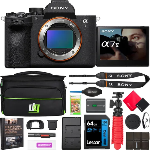 Miniatura 10 de Sony ILCE-7M5/B a7 V - Cuerpo de cámara sin espejo de marco completo con luz flash MK320, monopie de 72 pulgadas, correa de agarre de muñeca