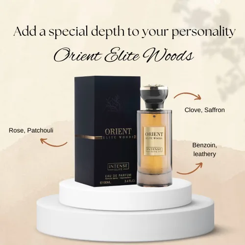 Miniatura 6 de INTENSE ELITE Orient Elite Woods - Lujoso Eau de Parfum para hombre, 3.4 onzas, perfume árabe de larga duración para hombres con notas de azafrán