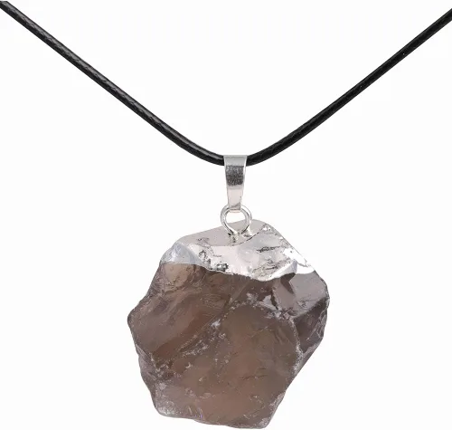 GEM-inside - Colgante de cristal de cuarzo ahumado natural crudo gris crudo de 1.25 pulgadas, péndulo de chakra radiestesia para adivinación, piedra