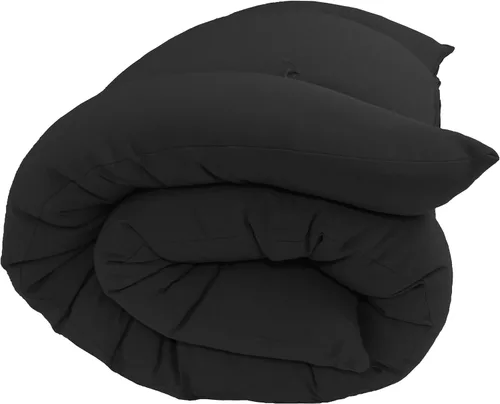 Miniatura 6 de D&D Futon Furniture Colchón tradicional japonés de futón rodante, bateo de algodón, espuma de poliéster, cama plegable (negro, 3 x 54 x 80 pulgadas)