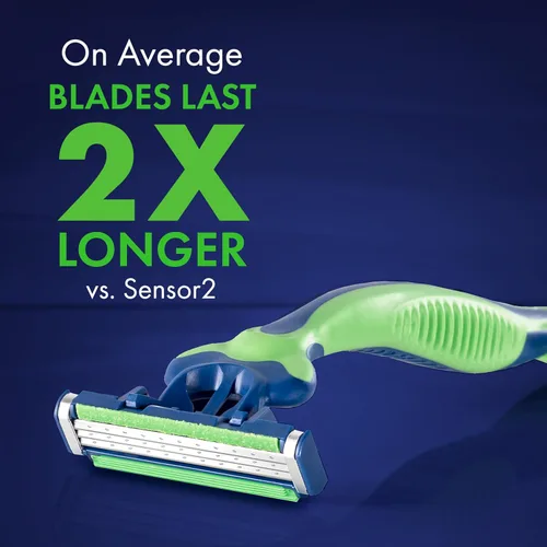 Miniatura 2 de Gillette Sensor3 Sensitive - Maquinillas de afeitar desechables para hombres, Lubrastrip mejorada se desliza fácilmente sobre tu piel, 8