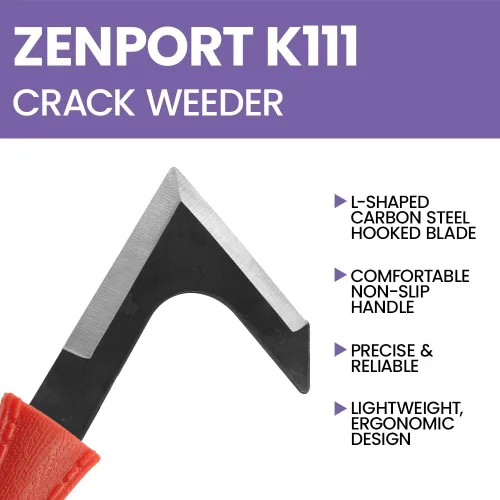 Miniatura 4 de Zenport K111 Crack Weeder, calzada, herramienta de deshierbe de paseo lateral, acero al carbono, hoja en forma de L, naranja