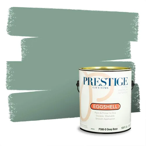 Miniatura 43 de Prestige Paints - Pintura exterior e imprimación en uno, 1 galón, plano, compatibilidad comparable con el color menta «Whipped Mint» de Behr