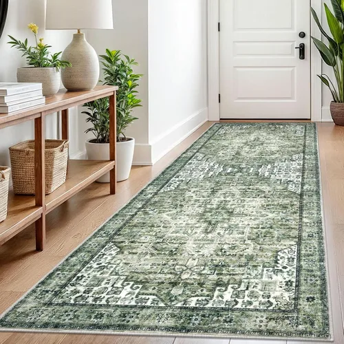 Miniatura 51 de SIILOOM Alfombra lavable de 2 x 3 pies, alfombra suave color taupe ceniza para entrada, tapete antideslizante para puerta de interior, tapete