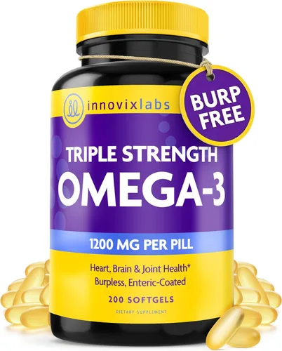 Omega3 Innovixlabs de triple fuerza Concentrado de 0.03 onzas de omega 3 de aceite de pescado por píldora Recubrimiento entérico, sin olor y no