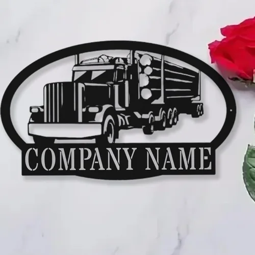 Miniatura 61 de Letrero de metal personalizado con nombre de camión, semirremolque, arte de pared para valla de garaje, patio, decoración al aire libre, letrero