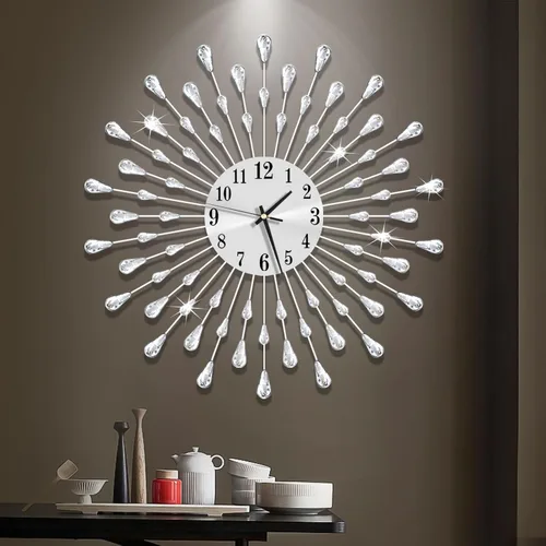 Miniatura 11 de Reloj de Pared Grande Sin Tictac Silencioso Relojes Grandes Modernos Relojes de Pared Decorativos para Sala de Estar Comedor Decoración de Negro