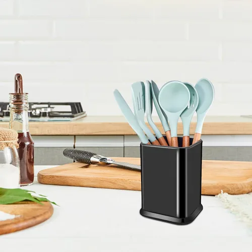 Miniatura 7 de RedCall - Organizador de utensilios de cocina de acero inoxidable para encimera, organizador de cucharas y espátulas, cajón rectangular moderno