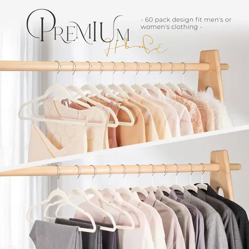 Miniatura 8 de HOUSE DAY Perchas de Terciopelo Premium Antideslizantes de Fieltro Flocado Perchas Resistentes de Servicio Pesado Duraderas para Abrigos y Trajes