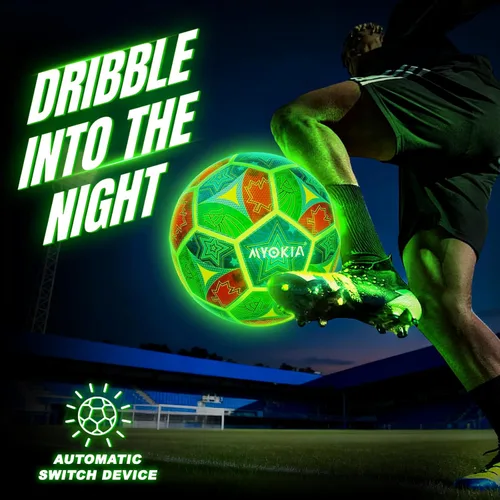 Miniatura 9 de Balón de fútbol recargable con luz, tamaño 5, RGB tricolor, brilla en la oscuridad, para niños y adolescentes de 3 a 15 años, regalo deportivo
