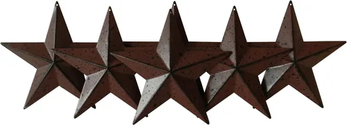 CVHOMEDECO. Country Rustic Antique Vintage Gifts - Decoración de pared o puerta de granero de metal, 5-1/2 pulgadas, juego de 6 unidades (borgoña)