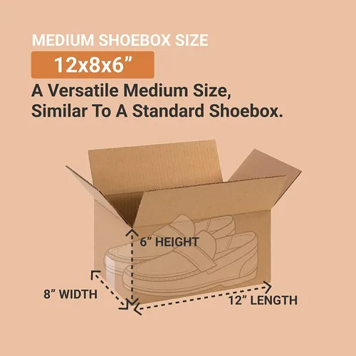 Miniatura 2 de BOX USA Cajas de envío medianas de 12 pulgadas de largo x 8 pulgadas de ancho x 6 pulgadas de alto, paquete de 25 cajas de cartón corrugado