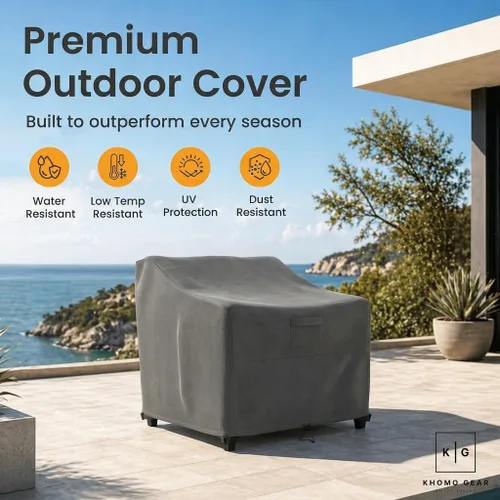 Miniatura 8 de Funda para silla de muebles de exterior de patio - Premium Heavy Duty - Gris