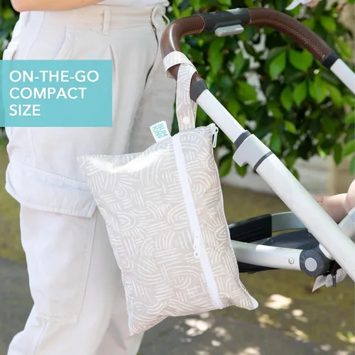 Miniatura 4 de Bolsa impermeable húmeda Bumkins y bolsas de mano húmedas secas para bebé, viaje, traje de baño, pañales de tela, piezas de bomba, piscina, ropa