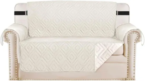 Miniatura 46 de H.VERSAILTEX Funda reversible para silla, protector de muebles antideslizante, resistente al agua, con correas elásticas de 2 pulgadas